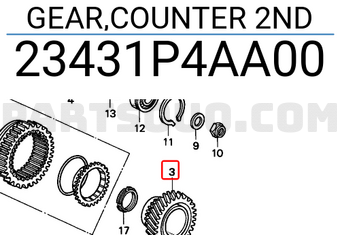 Honda 23431P4AA00 GEAR,COUNTER 2ND