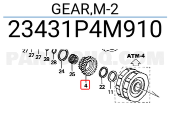 Honda 23431P4M910 GEAR,M-2