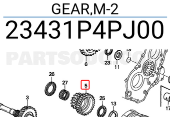 Honda 23431P4PJ00 GEAR,M-2