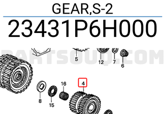 Honda 23431P6H000 GEAR,S-2
