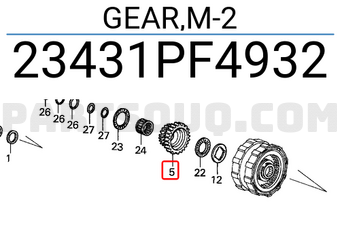 Honda 23431PF4932 GEAR,M-2