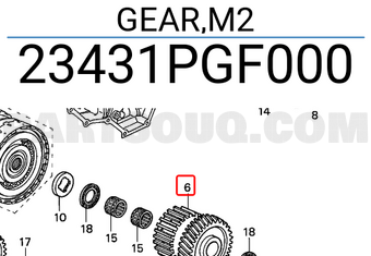 Honda 23431PGF000 GEAR,M2