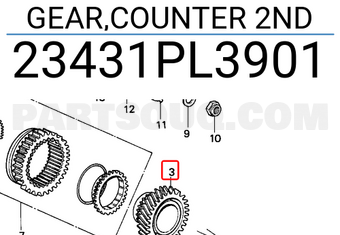 Honda 23431PL3901 GEAR,COUNTER 2ND