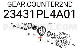 Honda 23431PL4A01 GEAR,COUNTER2ND