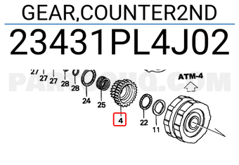 Honda 23431PL4J02 GEAR,COUNTER2ND