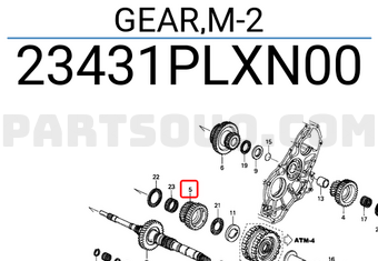Honda 23431PLXN00 GEAR,M-2
