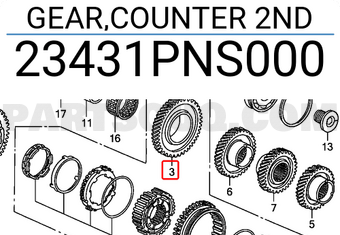 Honda 23431PNS000 GEAR,COUNTER 2ND