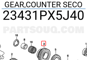 Honda 23431PX5J40 GEAR,COUNTER SECO