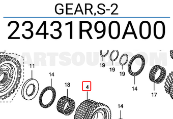 Honda 23431R90A00 GEAR,S-2