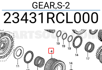 Honda 23431RCL000 GEAR,S-2