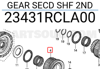 Honda 23431RCLA00 GEAR SECD SHF 2ND