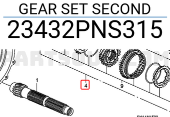 Honda 23432PNS315 GEAR SET SECOND