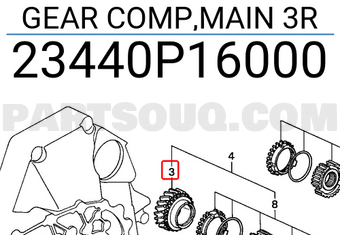 Honda 23440P16000 GEAR COMP,MAIN 3R