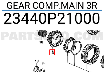 Honda 23440P21000 GEAR COMP,MAIN 3R