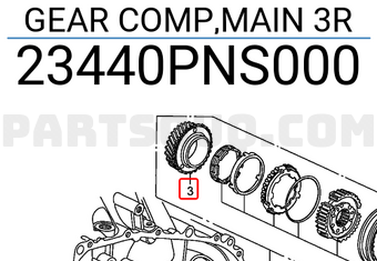 Honda 23440PNS000 GEAR COMP,MAIN 3R