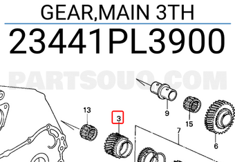Honda 23441PL3900 GEAR,MAIN 3TH