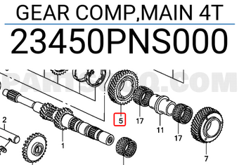 Honda 23450PNS000 GEAR COMP,MAIN 4T