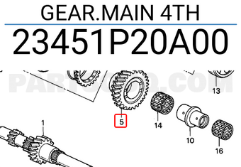Honda 23451P20A00 GEAR.MAIN 4TH