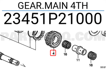Honda 23451P21000 GEAR.MAIN 4TH