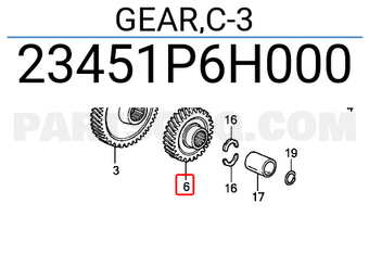 Honda 23451P6H000 GEAR,C-3