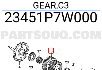Honda 23451P7W000 GEAR,C3