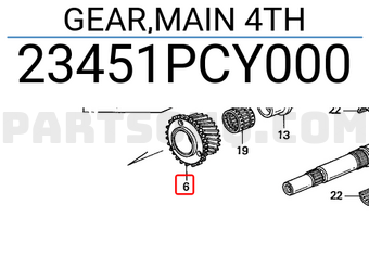 Honda 23451PCY000 GEAR,MAIN 4TH