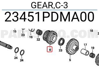 Honda 23451PDMA00 GEAR,C-3
