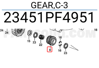 Honda 23451PF4951 GEAR,C-3