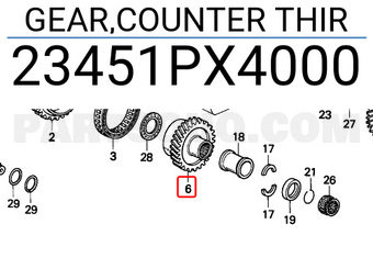 Honda 23451PX4000 GEAR,COUNTER THIR