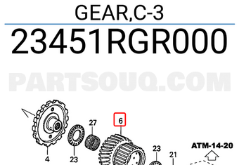 Honda 23451RGR000 GEAR,C-3