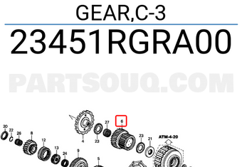 Honda 23451RGRA00 GEAR,C-3