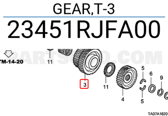 Honda 23451RJFA00 GEAR,T-3