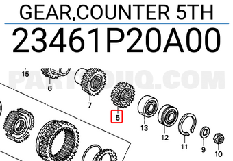 Honda 23461P20A00 GEAR,COUNTER 5TH