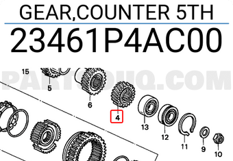 Honda 23461P4AC00 GEAR,COUNTER 5TH