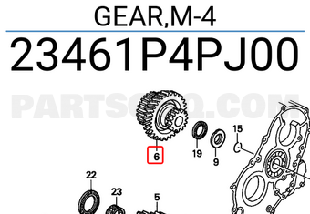 Honda 23461P4PJ00 GEAR,M-4