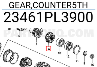 Honda 23461PL3900 GEAR,COUNTER5TH