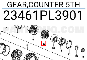 Honda 23461PL3901 GEAR,COUNTER 5TH