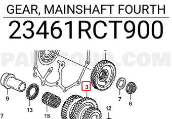 Honda 23461RCT900 GEAR, MAINSHAFT FOURTH