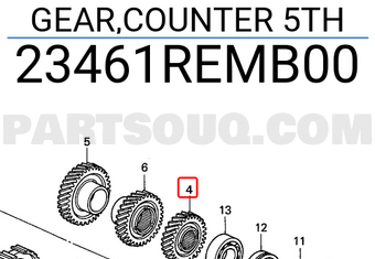 Honda 23461REMB00 GEAR,COUNTER 5TH