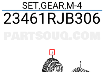 Honda 23461RJB306 SET,GEAR,M-4