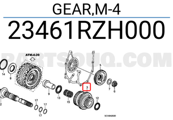 Honda 23461RZH000 GEAR,M-4