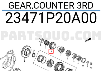 Honda 23471P20A00 GEAR,COUNTER 3RD