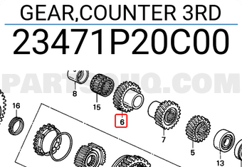 Honda 23471P20C00 GEAR,COUNTER 3RD