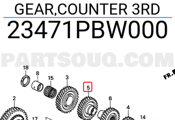 Honda 23471PBW000 GEAR,COUNTER 3RD