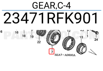 Honda 23471RFK901 GEAR,C-4