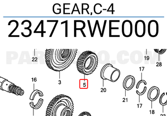 Honda 23471RWE000 GEAR,C-4