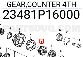 Honda 23481P16000 GEAR,COUNTER 4TH