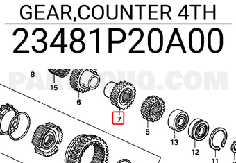 Honda 23481P20A00 GEAR,COUNTER 4TH