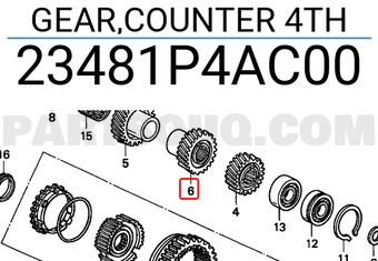 Honda 23481P4AC00 GEAR,COUNTER 4TH