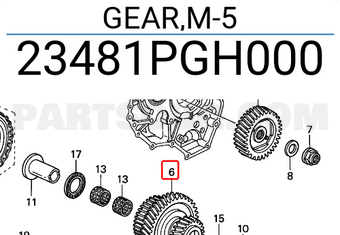 Honda 23481PGH000 GEAR,M-5